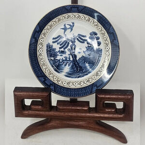 Vintage Occupied Japan Ironstone Ware Blue Willow 6.5” Desert Plate